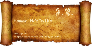 Hamar Mónika névjegykártya
